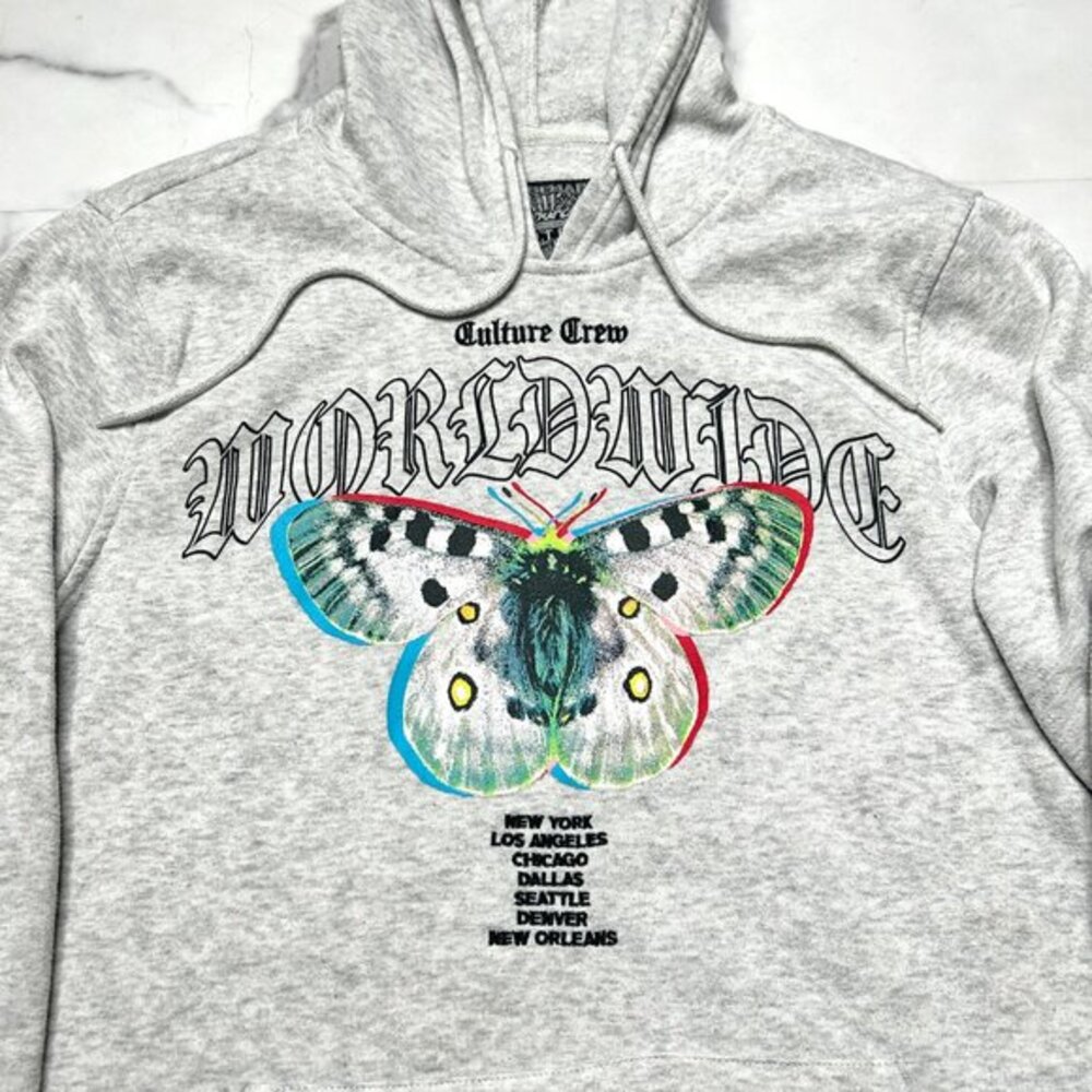 Culture Crew “Worldwide” Butterfly Hoodie | Men’s M 🦋 - Picture 2 of 6